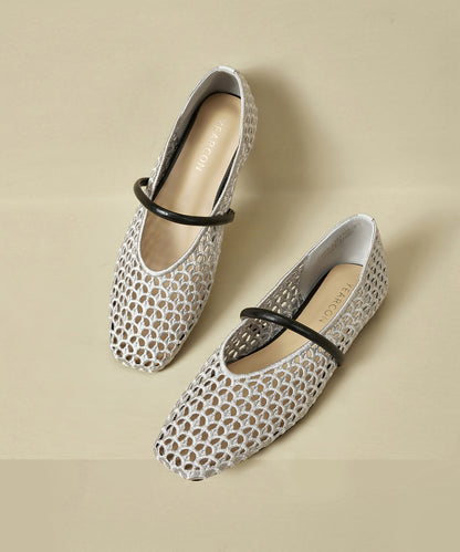 2025 New Gold Flat Bottomed Mesh Sandals