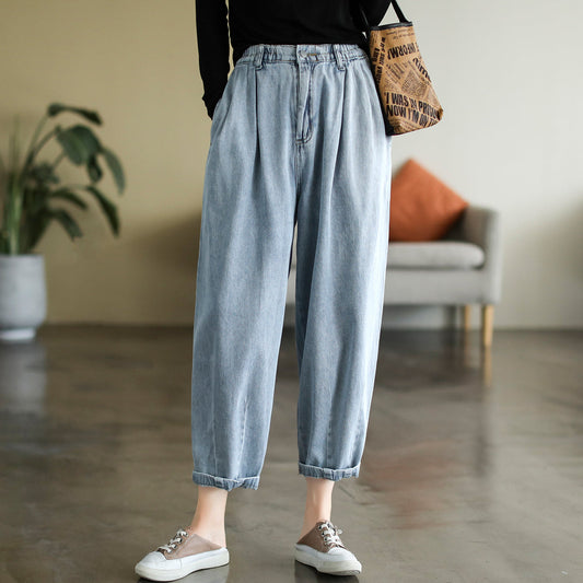 Women Summer Loose Thin Cotton Harem Jeans