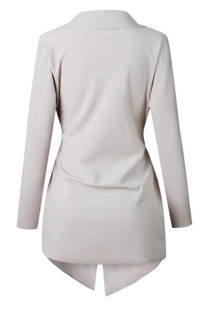 V-neckline Tie Irregular Elastic Cardigan Sweater