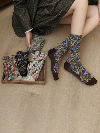 5 Pairs Vintage Winter Socks For Women