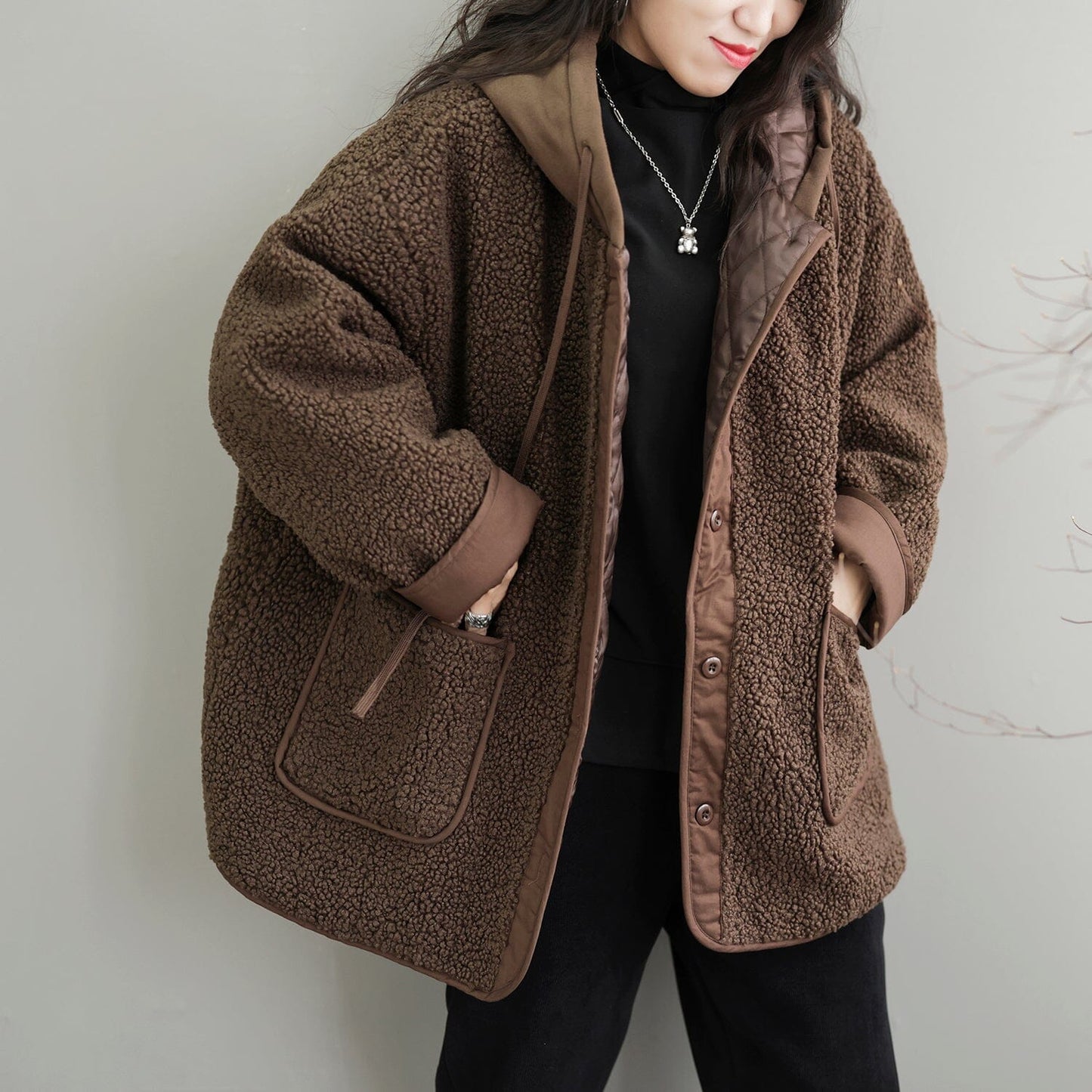 Winter Fleece Patchwork Retro Casual Coat