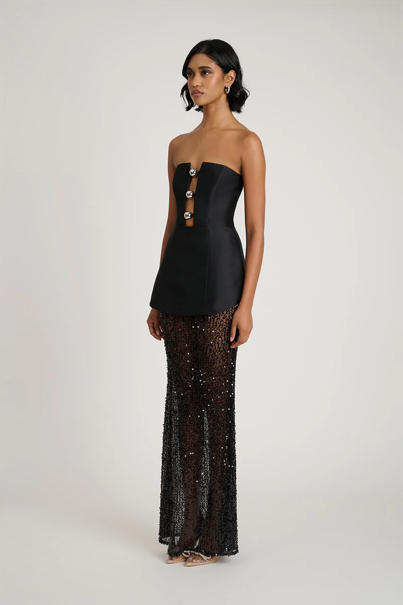 Sexy Tube Top Stitching Hollow Dress
