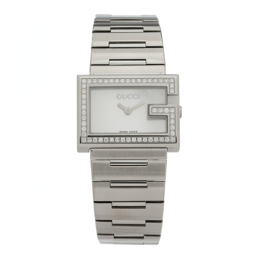 Stainless Steel Diamond Bezel Mother of Pearl 31mm 100L Quartz Watch