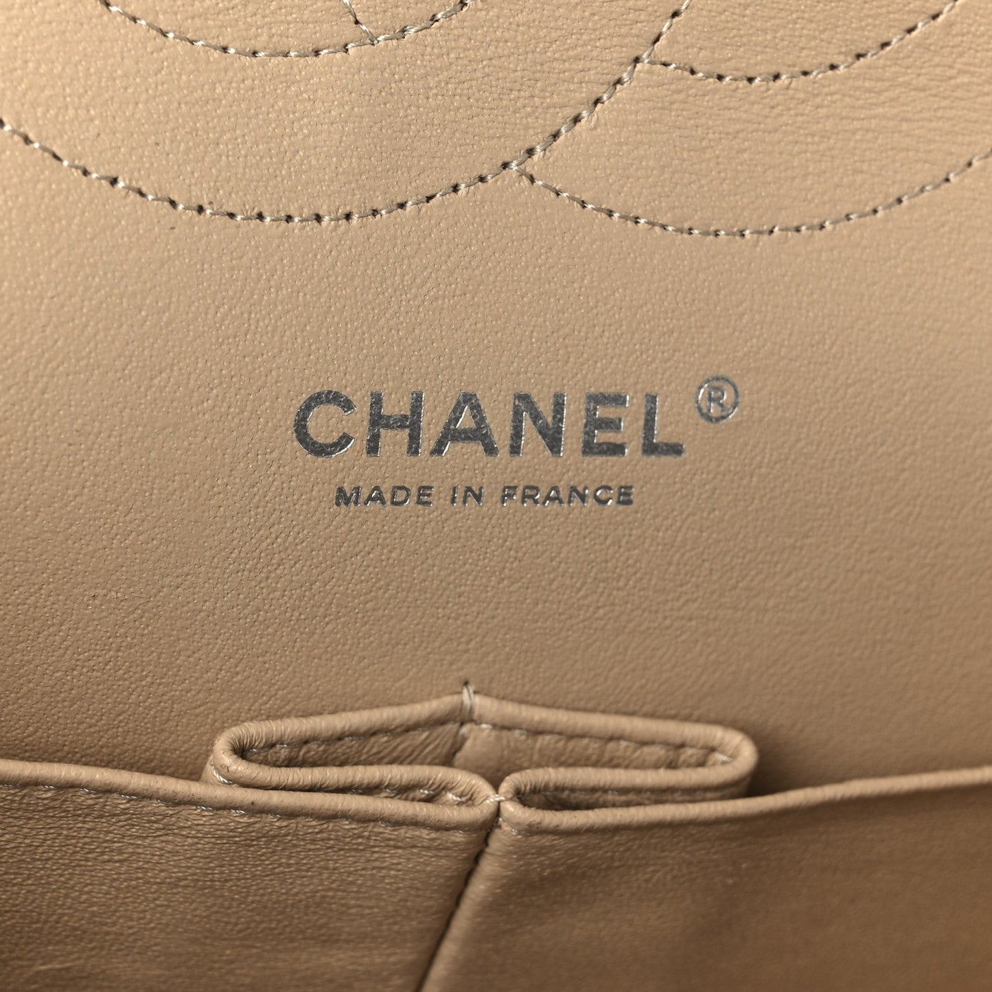 Caviar Quilted Jumbo Double Flap Beige