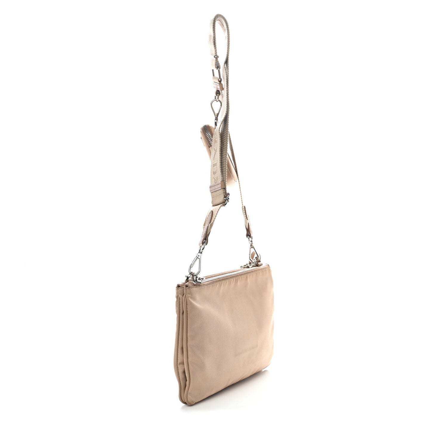 Re-Nylon Saffiano Re-Edition 2000 Double Zip Crossbody Bag Cammeo