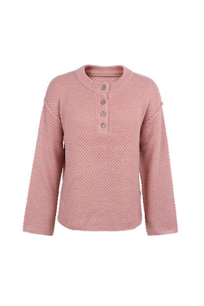 Round Neck Slit Pullover