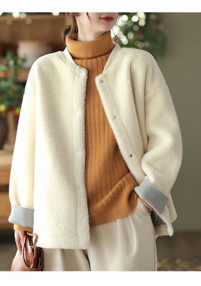 Retro Fashion Soft Lamb Wool Coat