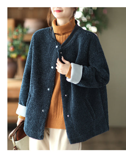 Retro Fashion Soft Lamb Wool Coat
