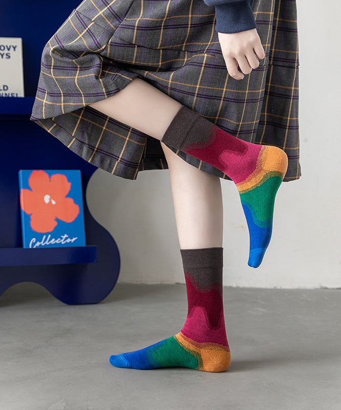 Korean Fashion Gradient Color Crew Socks Autumn