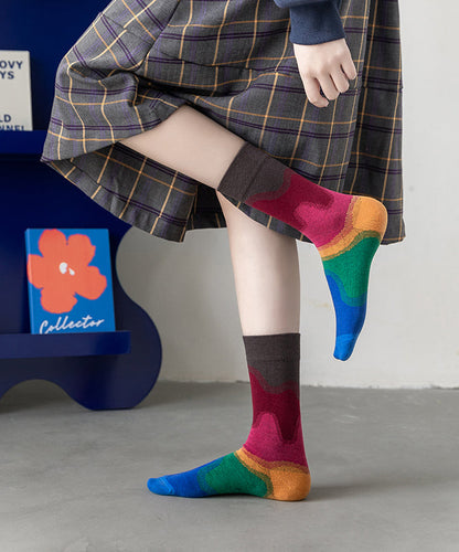 Korean Fashion Gradient Color Crew Socks Autumn