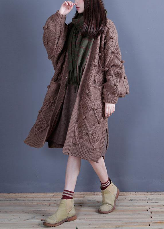For  fall knitwear oversized khaki side open