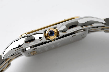 PANTHERE 27MM GOLD SILVER CASE WHITE DIAL