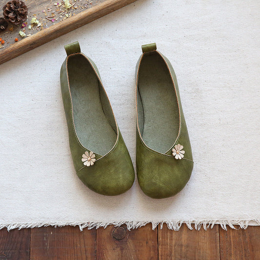 Women Summer Retro Floral Decorated Casual Shoes