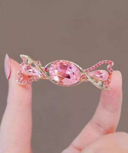 Cute Pink Alloy Crystal Zircon Candy Hairpin