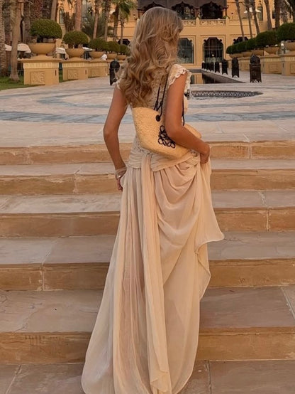 Sexy Deep V Lace See-through Dress