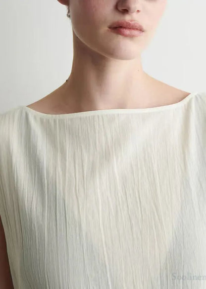 Chic White Backless Side Open Cotton Robe Dresses Sleeveless