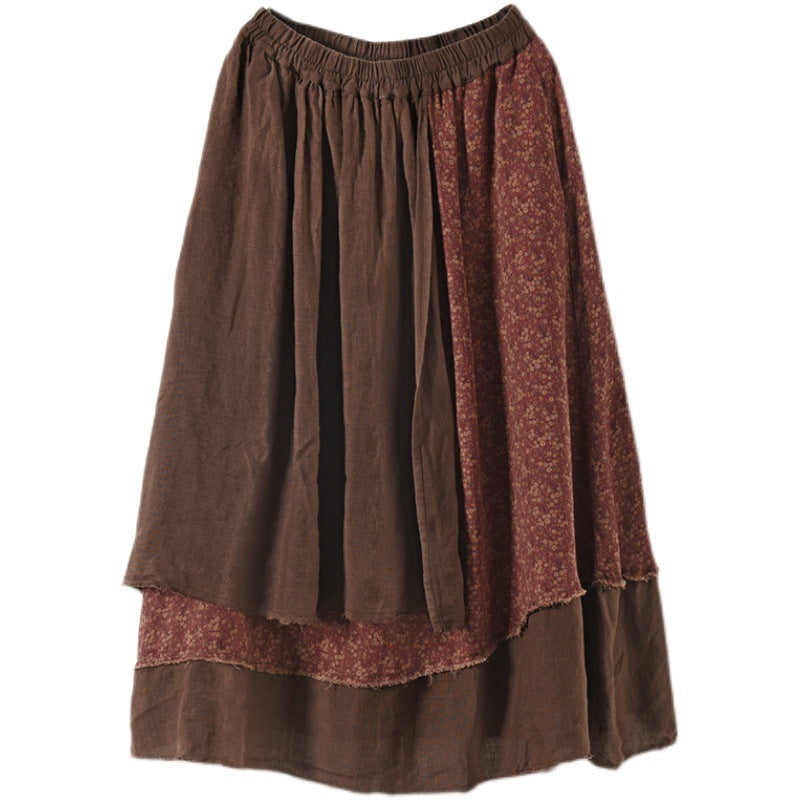 Vintage Heavy Industry Irregular Print Skirt