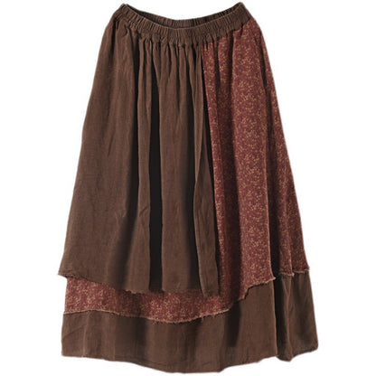 Vintage Heavy Industry Irregular Print Skirt