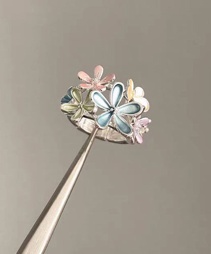 Rainbow Floral Original Design Alloy Rings