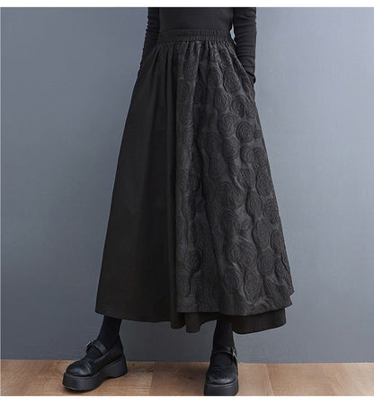Loose Plus Size Stitching Design Skirt