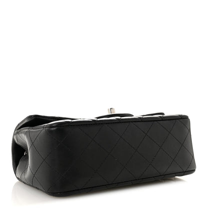 Lambskin Quilted Mini Rectangular Flap Black
