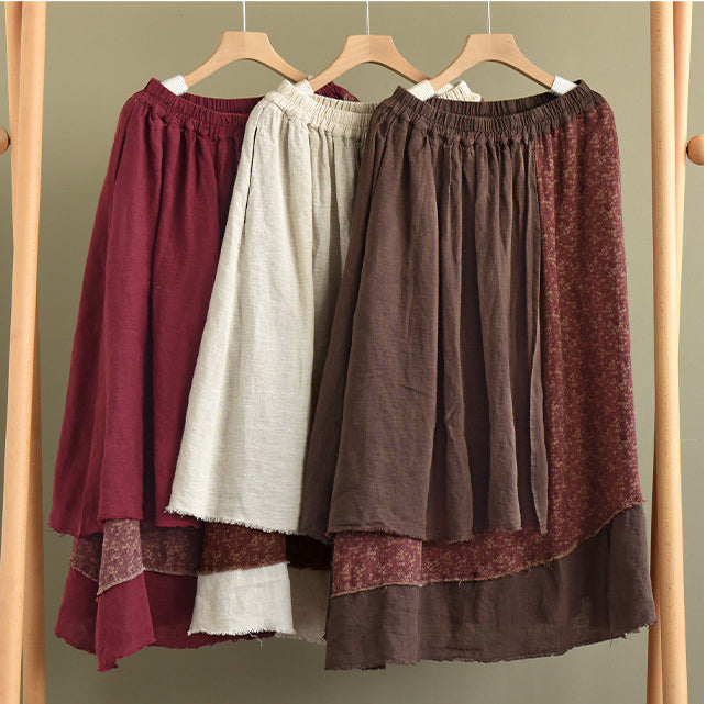 Vintage Heavy Industry Irregular Print Skirt