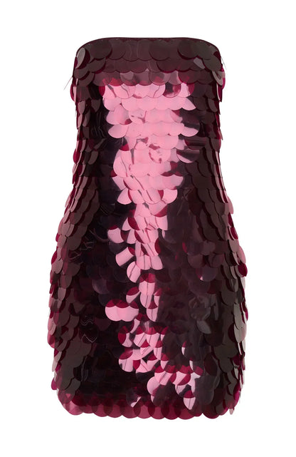 Disco Darling Sequin Mini Dress Plum