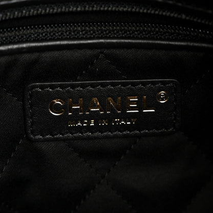 Shiny Calfskin Quilted Small Chanel 22 Black