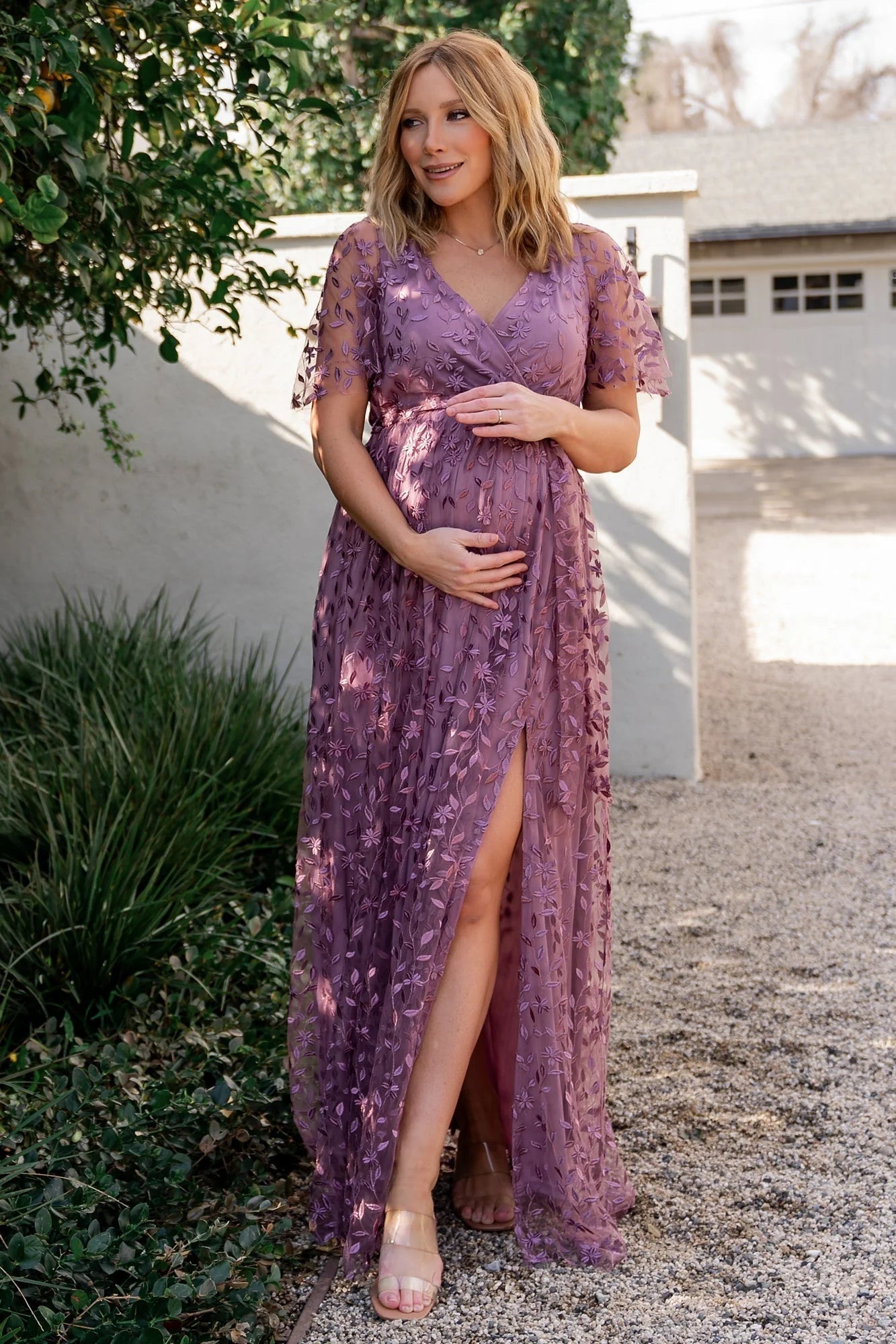 Marseille Embossed Maxi Dress | Lavender