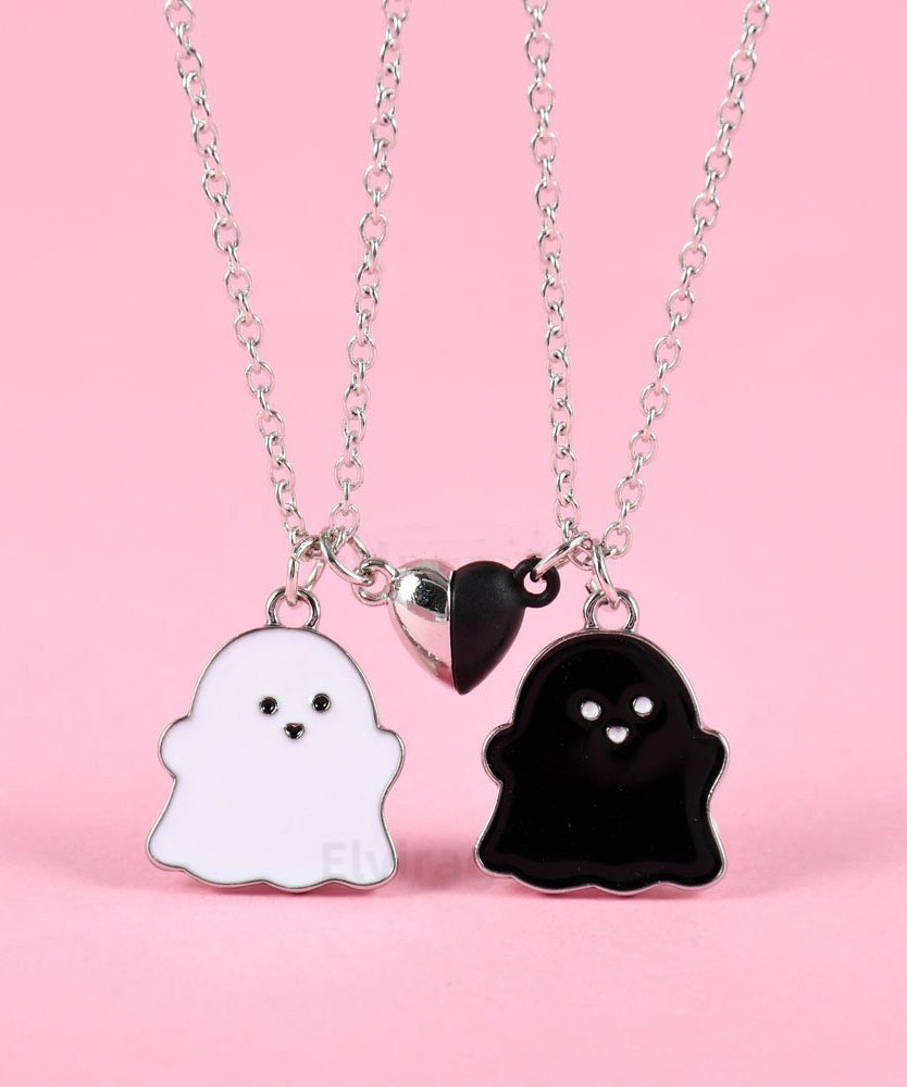 Cute Little Cat Stainless Steel Little Cat Best Friend Set Pendant Necklace