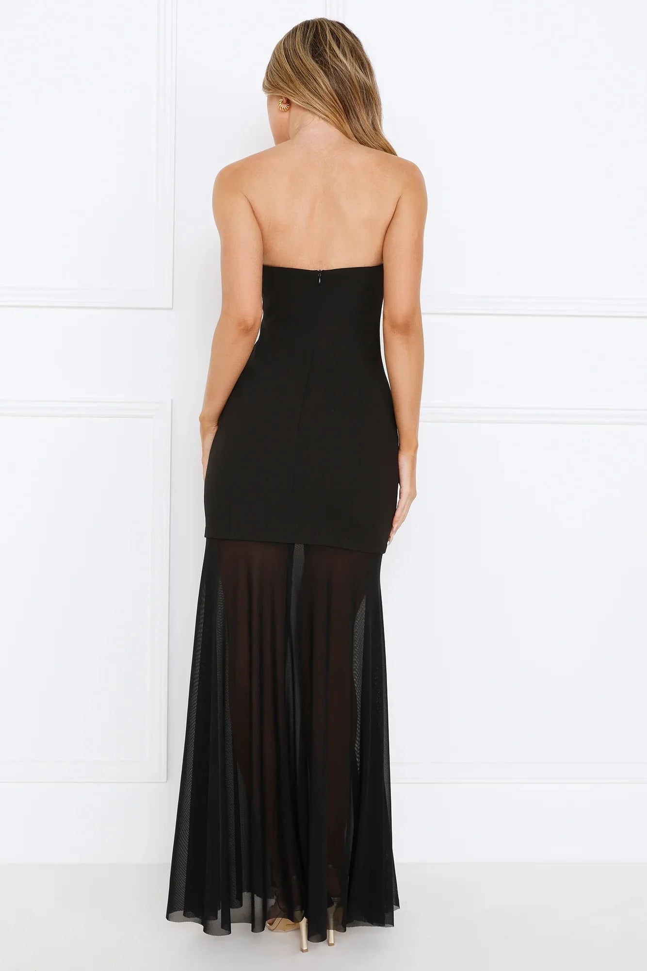 Event Extraordinaire Strapless Maxi Dress Black