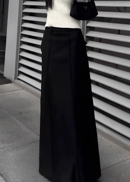 Simple White High Waist Solid Spandex Skirts Spring