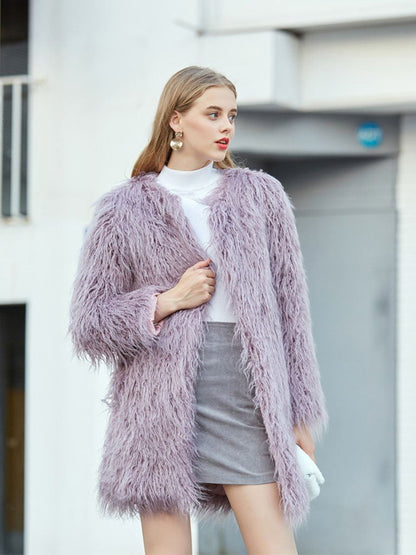 Faux Fur Long Coat Women Winter Coat