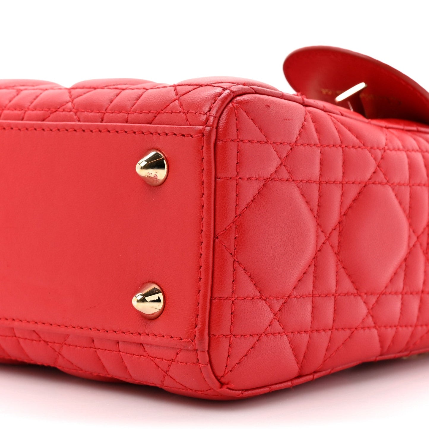 Lambskin Cannage Small My ABCDior Lady Dior Red