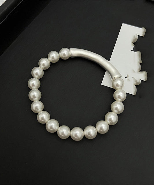 Elegant White Bamboo Joint Pearl Bracelet