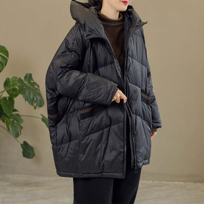 Women Casual Winter Loose Hooded Down Coat Plus Size
