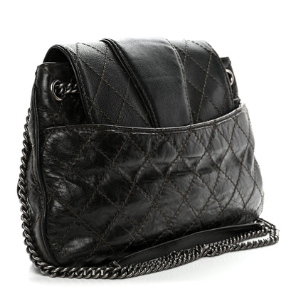 Caviar Aged Calfskin Medium Bubble Graphic Messenger Bag Grey