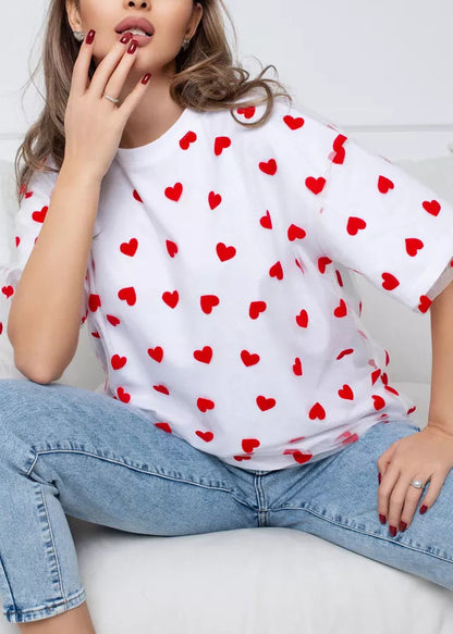 Casual White O Neck Tulle Patchwork T Shirts Summer