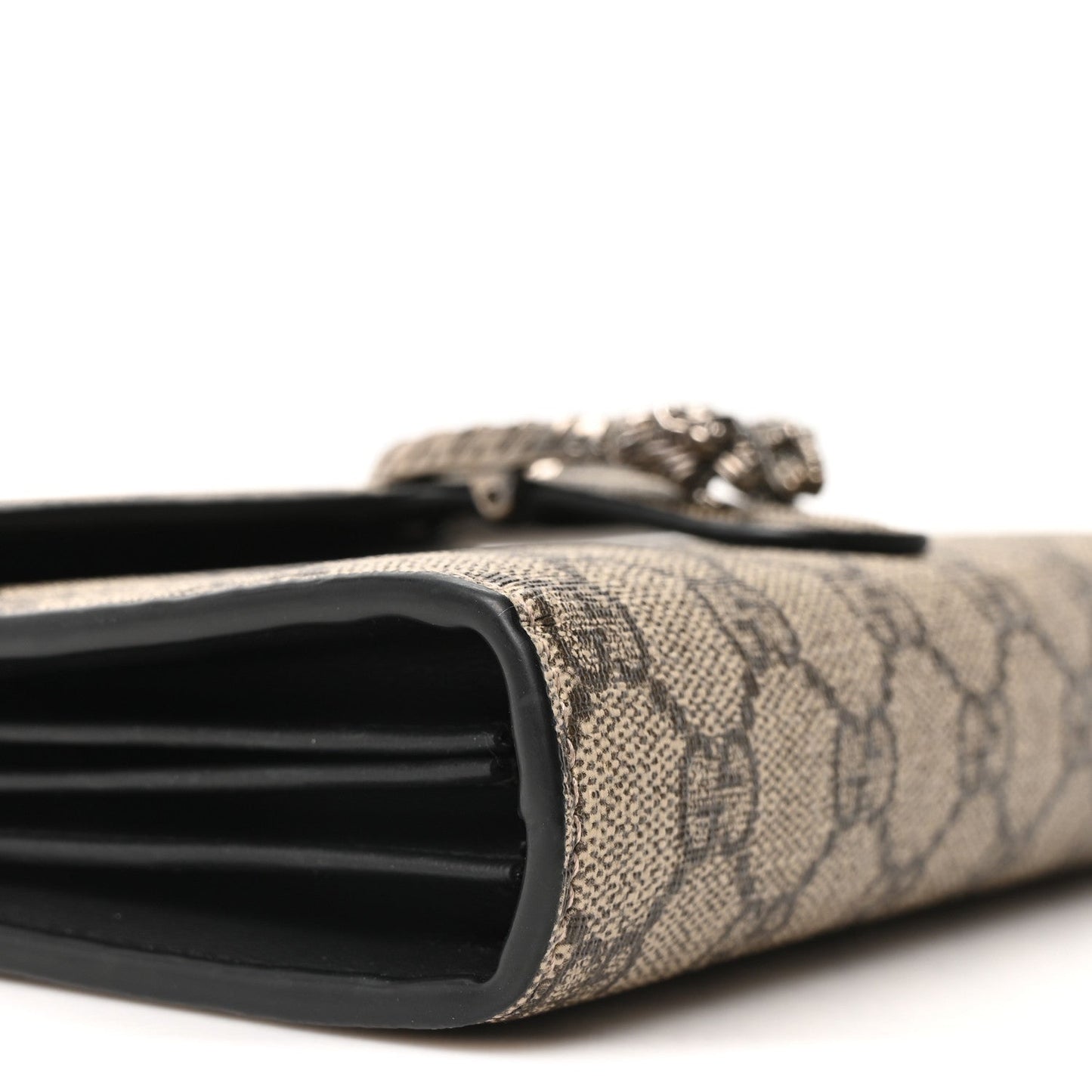 GG Supreme Monogram Mini Dionysus Chain Wallet Beige Black