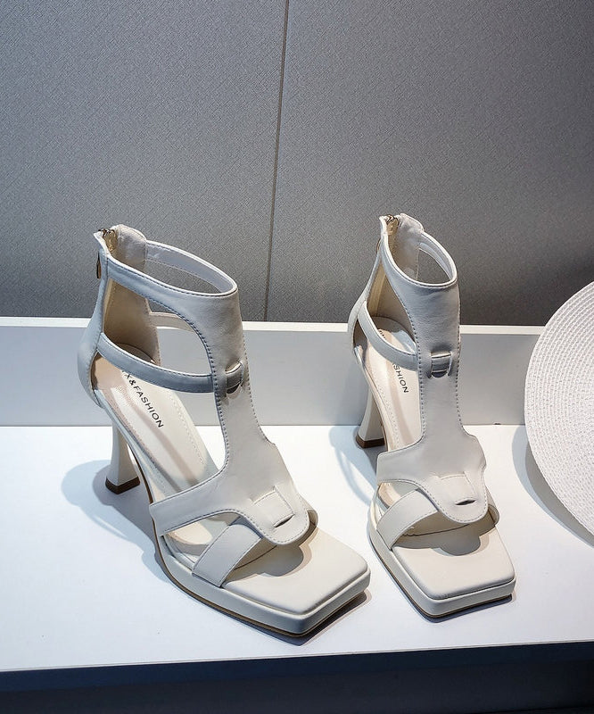 Fashion Black Splicing High Heel Sandals Hollow Out Peep Toe