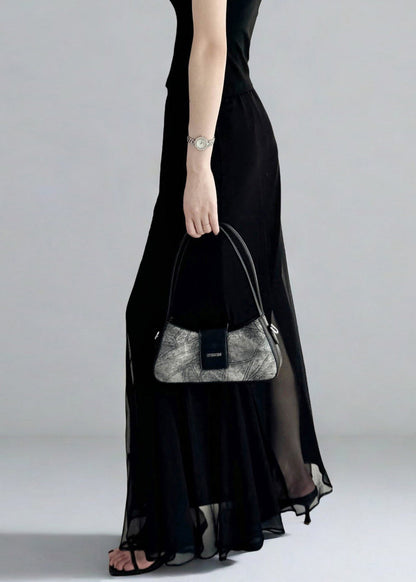 Slim Fit Black High Waist Solid Tulle Skirt Summer