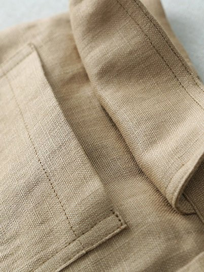 Casual A-Line Plain Mid-Length Linen Skirt