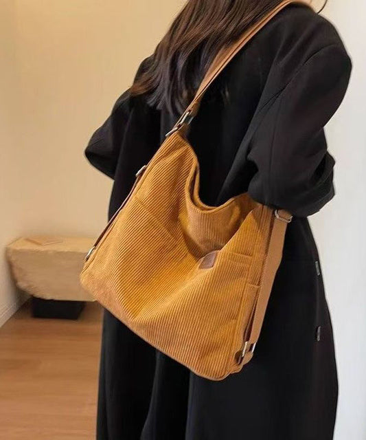 Vintage Brown Large Capacity Corduroy Versatile Shoulder Bags