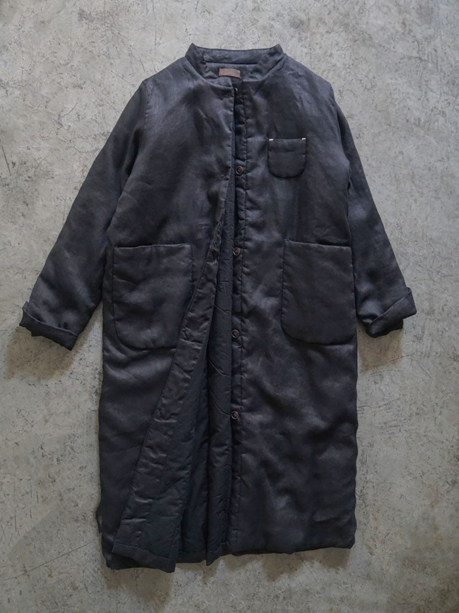 Women Winter Casual Button Pocket Solid Padded Coat