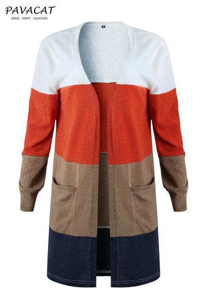 Casual Wild Striped Knitted Cardigan