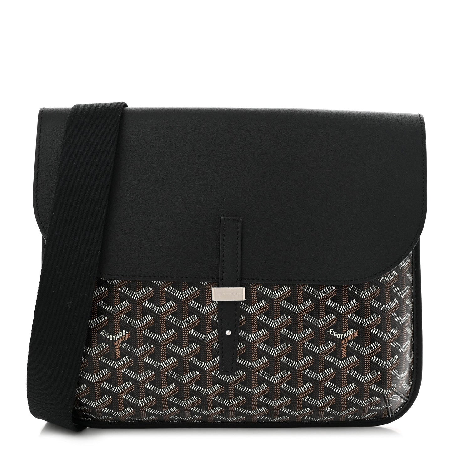 Goyardine Coursier Messenger Bag Black