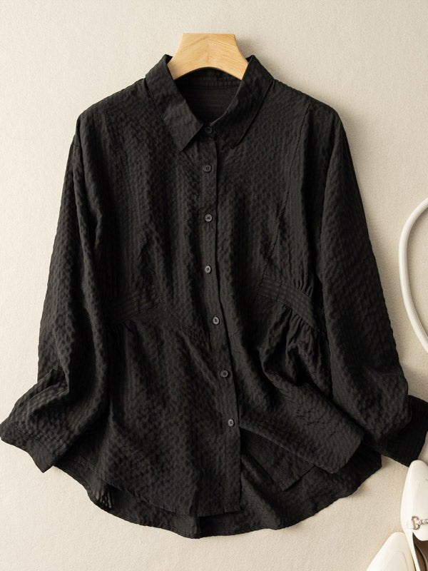 Classic Stripe Long Sleeves Casual Shirt In Solid Color