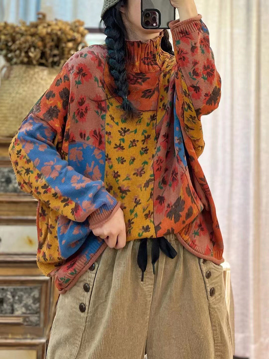 Autumn Print Casual Long Sleeve Women Sweaters