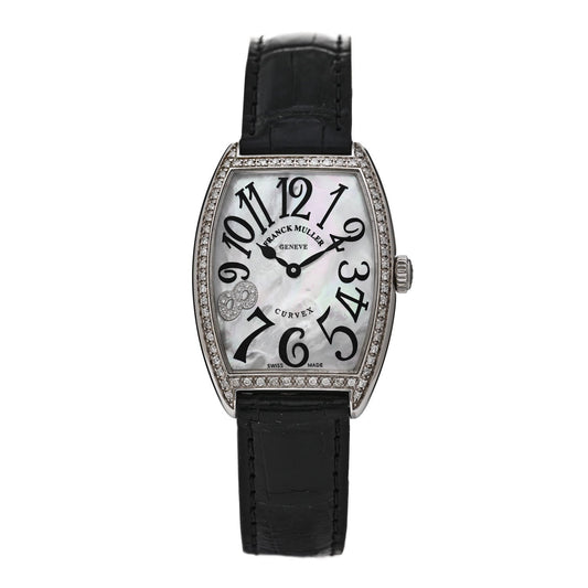 Stainless Steel Alligator Diamond Bezel Mother of Pearl 31mm Cintree Curvex Quartz Watch 2852BQZ