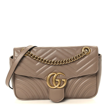 Calfskin Matelasse Small GG Marmont Shoulder Bag Porcelain Rose
